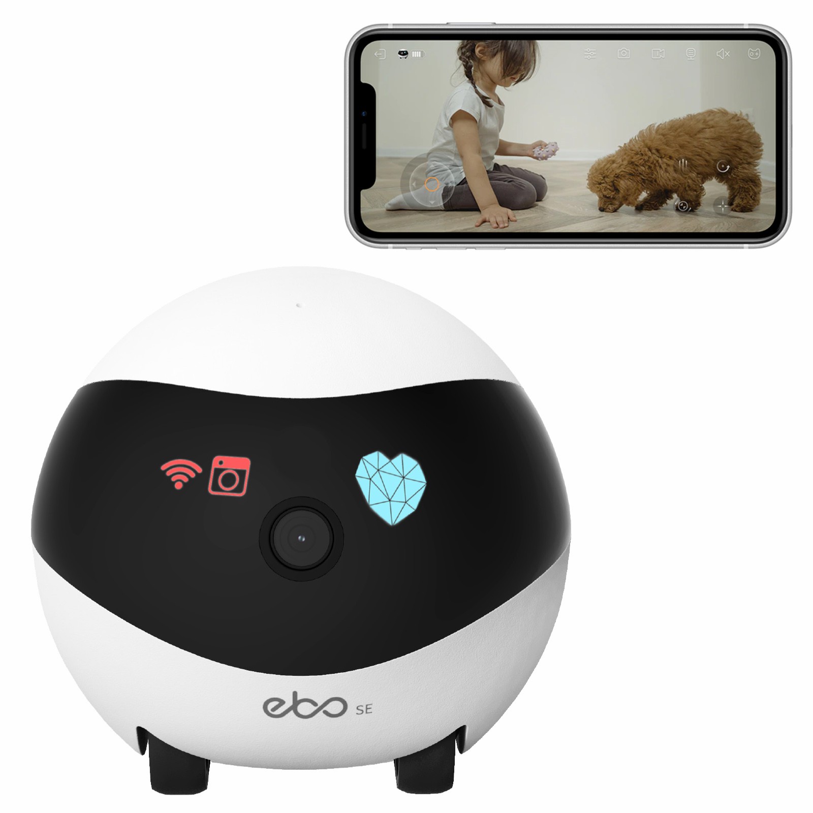 Home Security Robot - EBO SE スマートホームロボットコンパニオン セキュリティカメラ付き 1080P HD音声