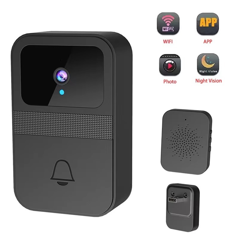 Home Security Front Door Camera - カメラ付きドアベル、Wi-Fi対応ドアベル、玄関用ビデオドアスコープ、家庭用ドアベル、家族の安全を守るドアベル