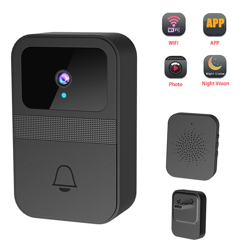 Home Security Front Door Camera - Wifi ビデオドアベルカメラ写真撮影デジタルドアのぞき穴ビューアスマートフロントドアベルホームファミリーセキュリティモニターベル