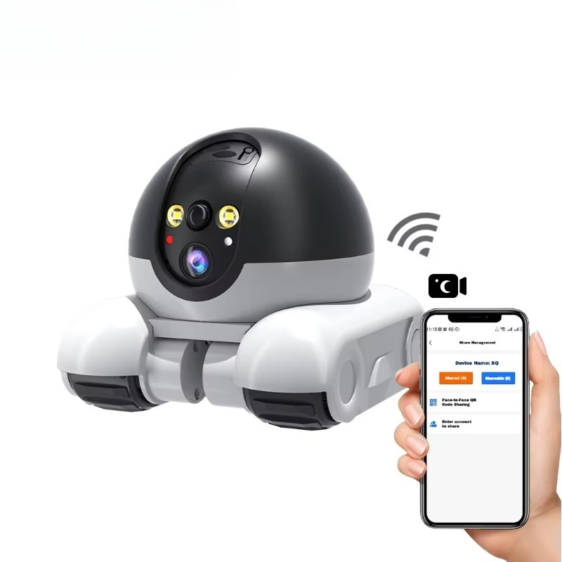 Home Security Robot - 新型スマートペットロボットWiFiホームセキュリティカメラ動体検知モバイルモニター猫用レーザーおもちゃ
