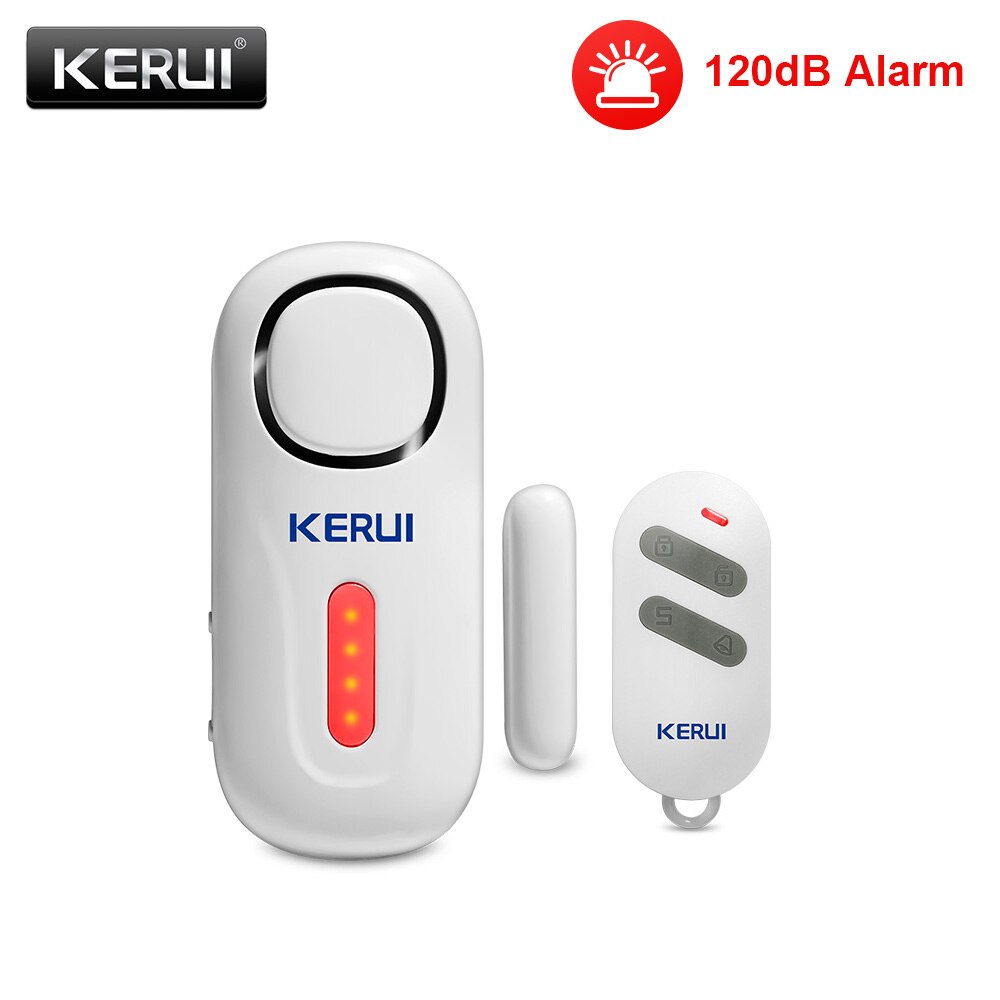 Sim Gsm Alarm - Kerui-ワイヤレスドアおよびウィンドウエントリセキュリティバーラーセンサー、120db、磁気アラーム、スマートホームガレージシステム、リモコン、LEDライト