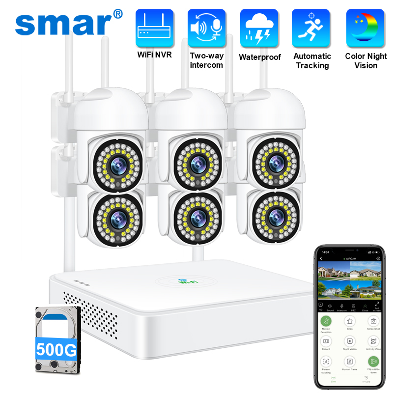 Sim Gsm Alarm - Smar 3MP ワイヤレス CCTV セキュリティカメラシステム PTZ