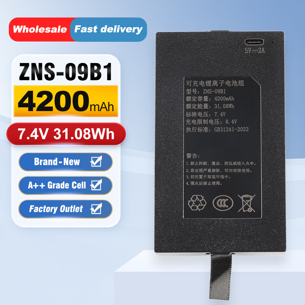 Home Security Battery Replacement - ZNS-09B1 4200mAh C+C-P-P+ スマートドアロック用交換バッテリー。家庭用セキュリティシステムの電源として使用。