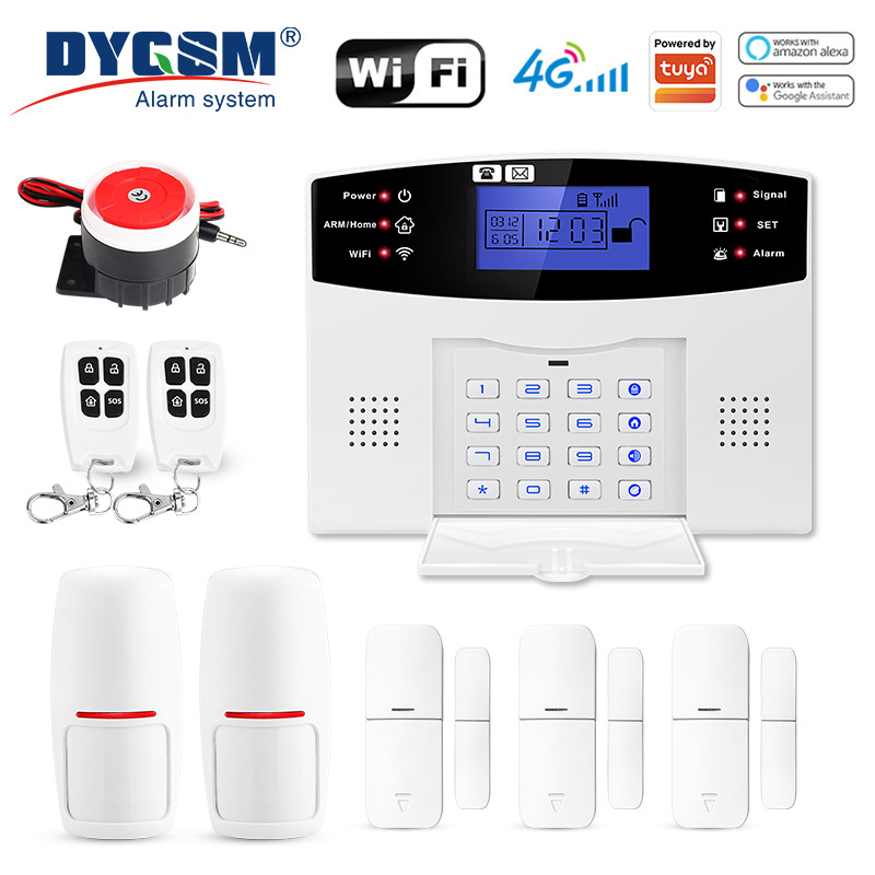 Sim Gsm Alarm - DYGSM Tuya スマート 4G+Wifi ホームセキュリティ警報システム ワイヤレス盗難警報システム