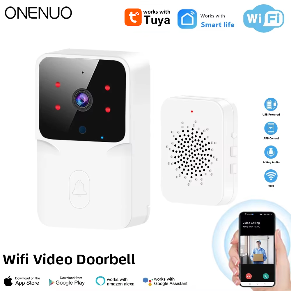 Home Security Front Door Camera - Tuya-Wifiビデオドアベル,ワイヤレス,HDカメラ,アラーム,スマートホーム,ドアベル,家庭用インターホン