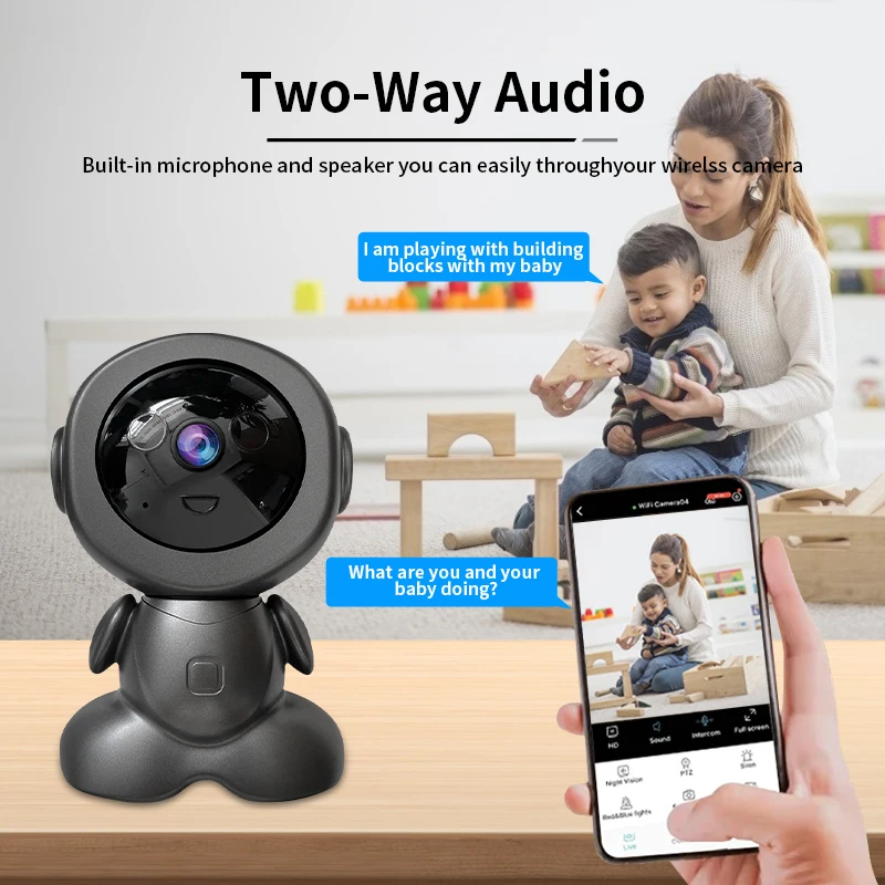 8MP WiFi監視ロボットカメラ PTZセキュリティベビー - Home Security Robot のレビューと価格