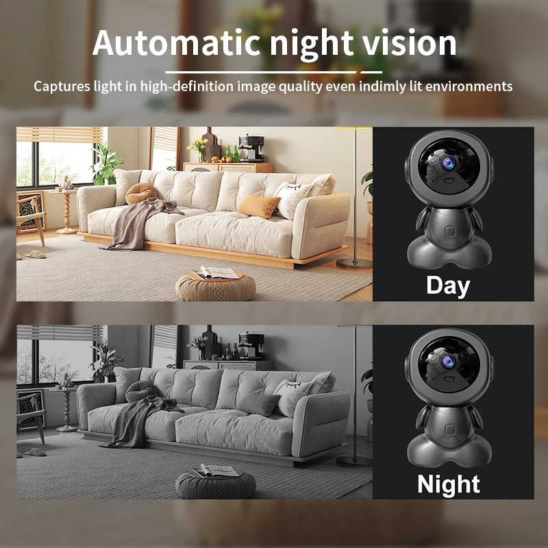 8MP WiFi監視ロボットカメラ PTZセキュリティベビー - Home Security Robot のレビューと価格
