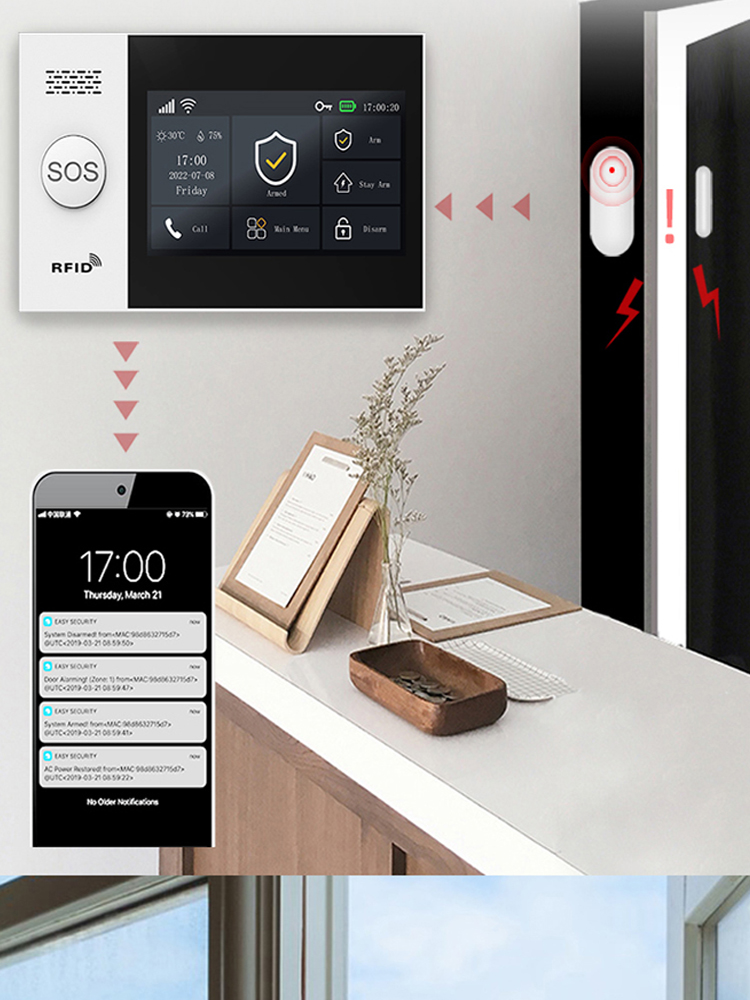 PGST107 4G Tuyaスマートホームアラーム、WiF - Sim Gsm Alarm のレビューと価格