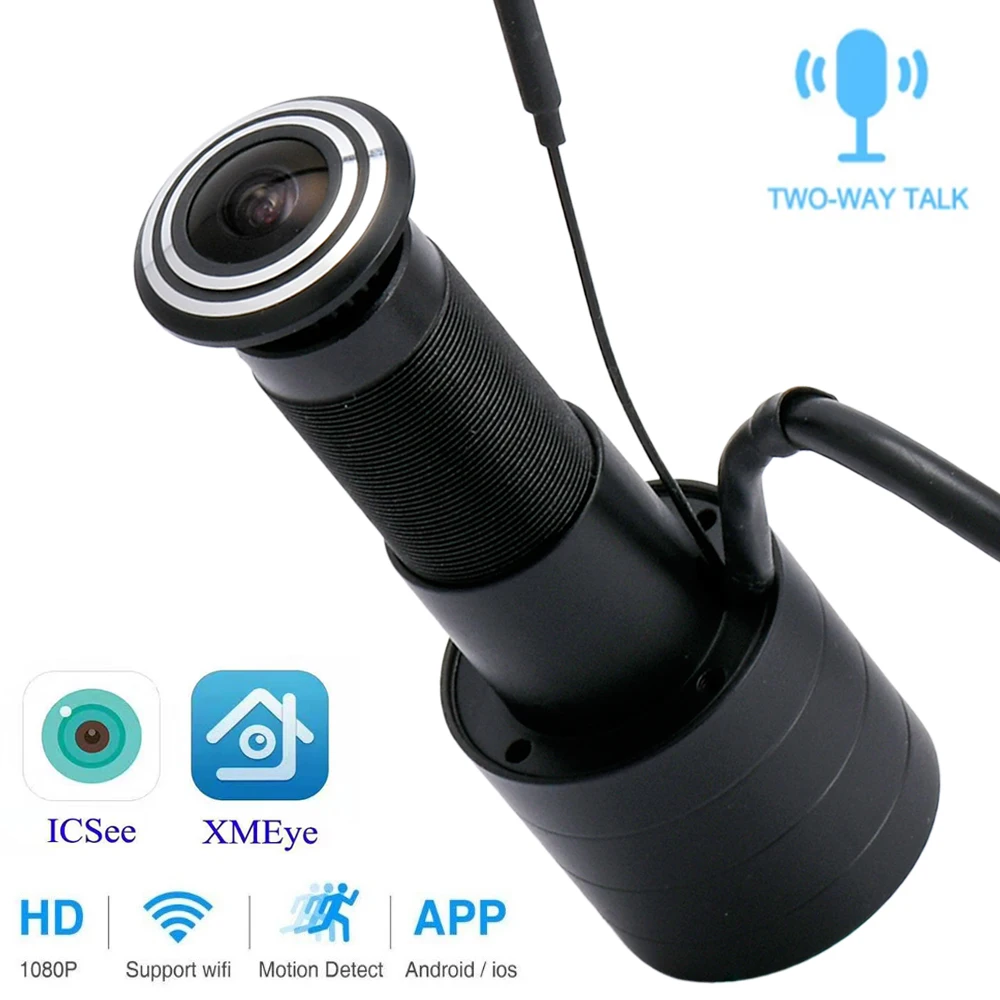 1080P POE オーディオ HD 屋内ドアアイホールカラ - Home Security Front Door Camera のレビューと価格