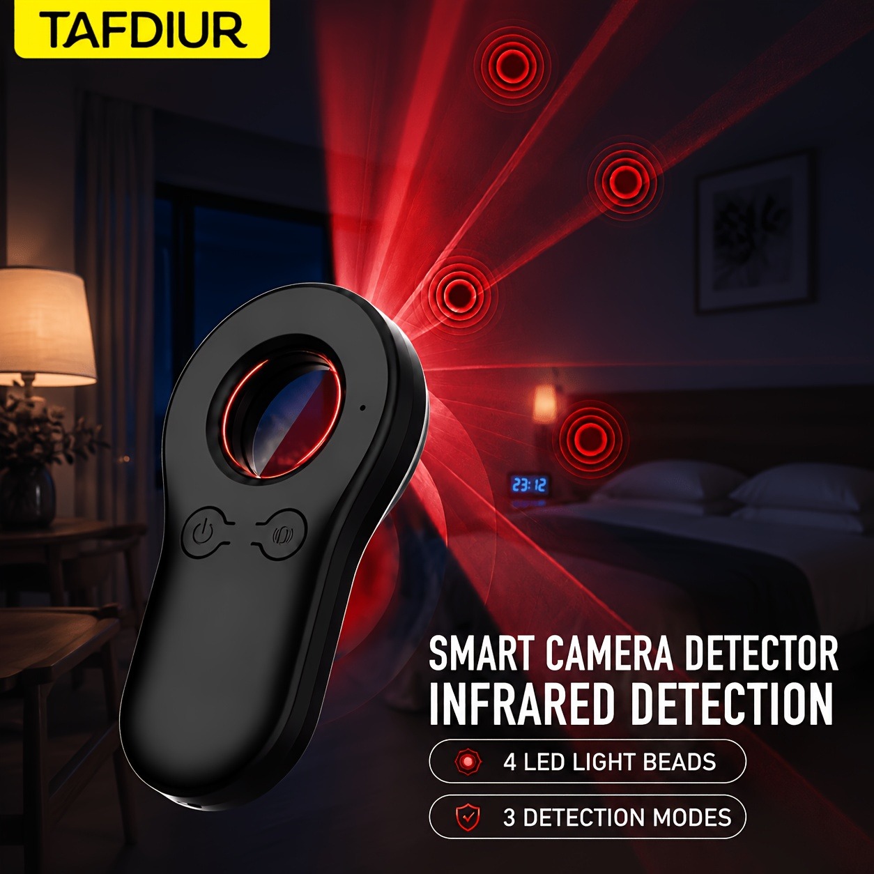 タフディウール製、一体成型ABS素材、黒/白、小型携帯型多機 - Home Security Front Door Camera のレビューと価格
