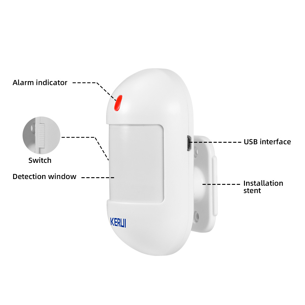 KERUI ワイヤレス PIR モーションセンサー赤外線検出 - Sim Gsm Alarm のレビューと価格