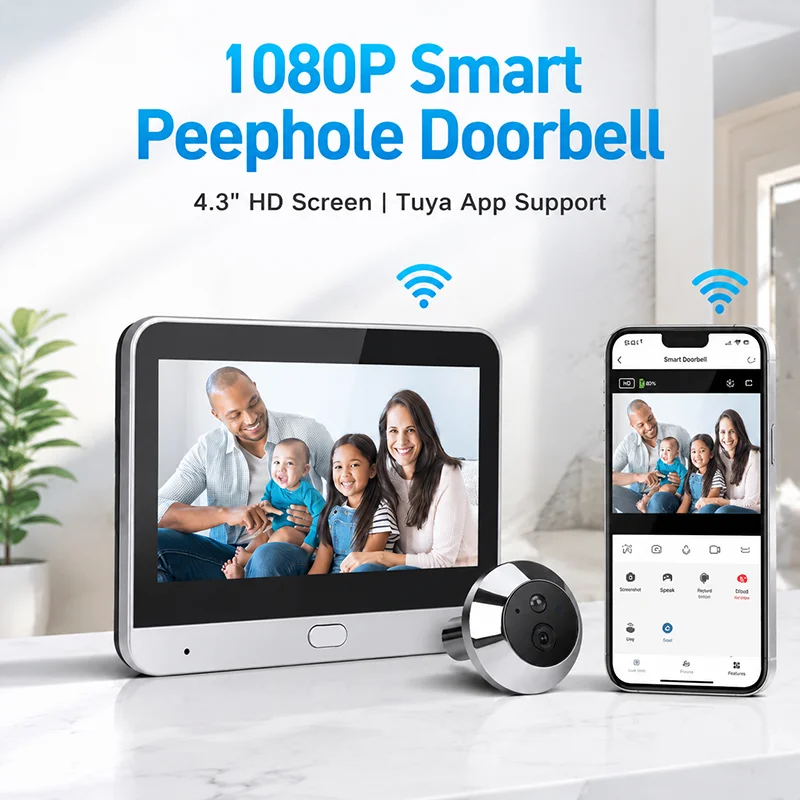 Tuya 3MP スマートWiFiデジタルドアビューカメラ  - Home Security Front Door Camera のレビューと価格