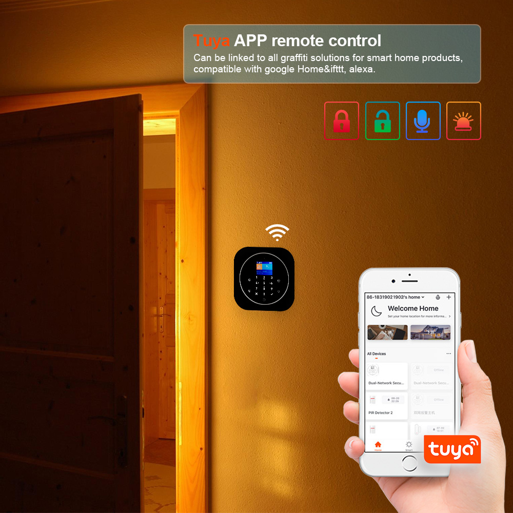 KERUI G12 ワイヤレス Tuya ホーム警報システム - Sim Gsm Alarm のレビューと価格