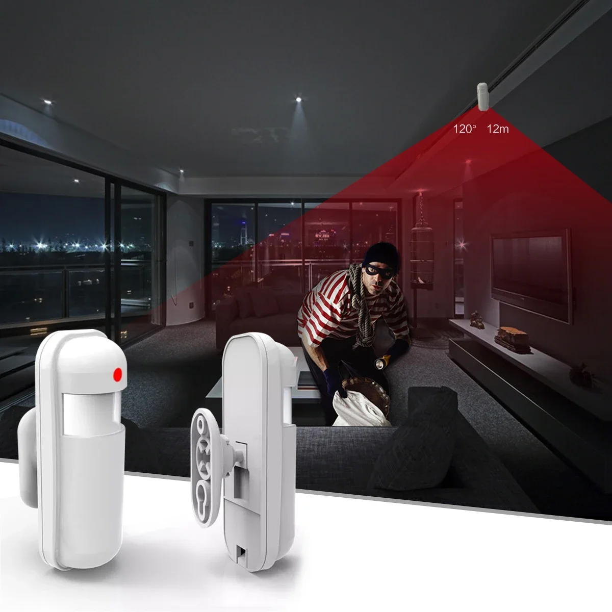433MHz モーションセンサーワイヤレスミニ PIR 赤外 - Sim Gsm Alarm のレビューと価格