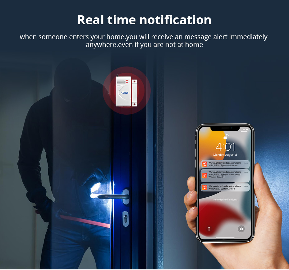 Kerui-家庭用セキュリティ警報システム,Wi-Fi,スピ - Sim Gsm Alarm のレビューと価格