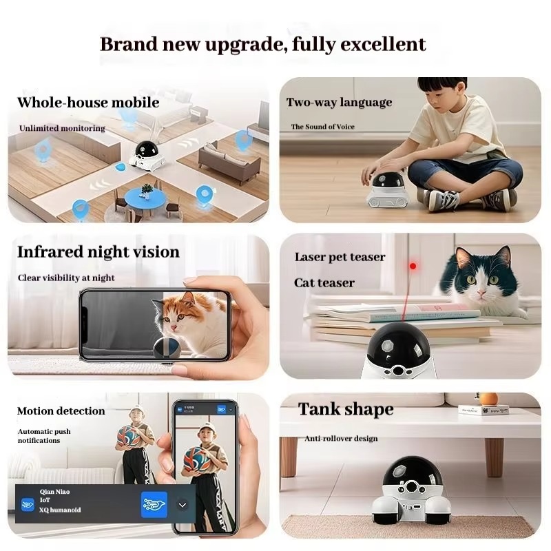 新型スマートペットロボットWiFiホームセキュリティカメラ動 - Home Security Robot のレビューと価格